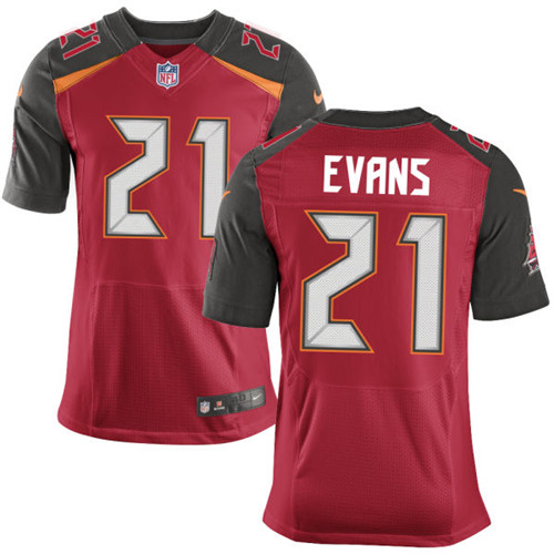 Men's Nike Tampa Bay Buccaneers #21 Justin Evans Elite Red Team Color NFL Jersey