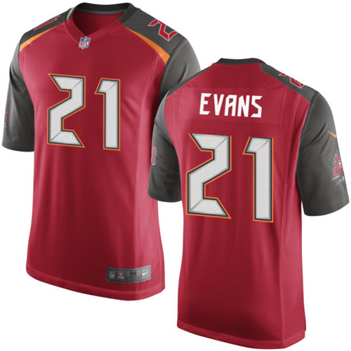 Men's Nike Tampa Bay Buccaneers #21 Justin Evans Game Red Team Color NFL Jersey
