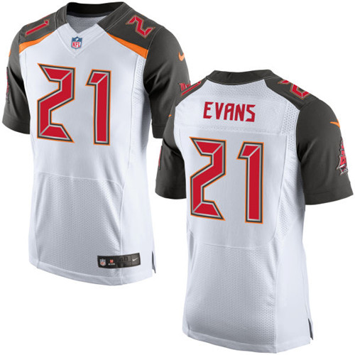 Men's Nike Tampa Bay Buccaneers #21 Justin Evans Elite White NFL Jersey