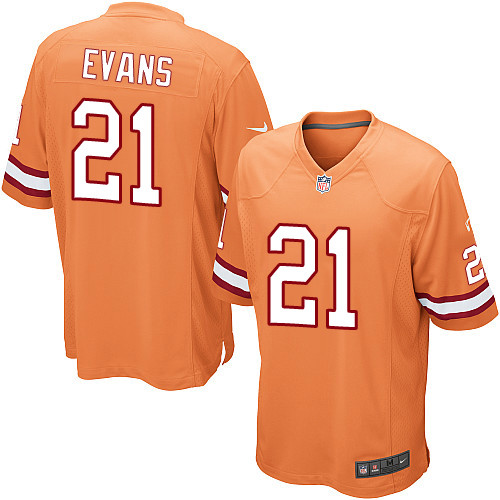 Men's Nike Tampa Bay Buccaneers #21 Justin Evans Game Orange Glaze Alternate NFL Jersey