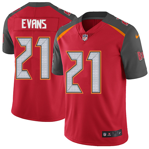 Youth Nike Tampa Bay Buccaneers #21 Justin Evans Red Team Color Vapor Untouchable Limited Player NFL Jersey