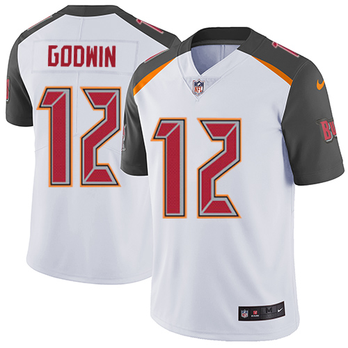Youth Nike Tampa Bay Buccaneers #12 Chris Godwin White Vapor Untouchable Elite Player NFL Jersey