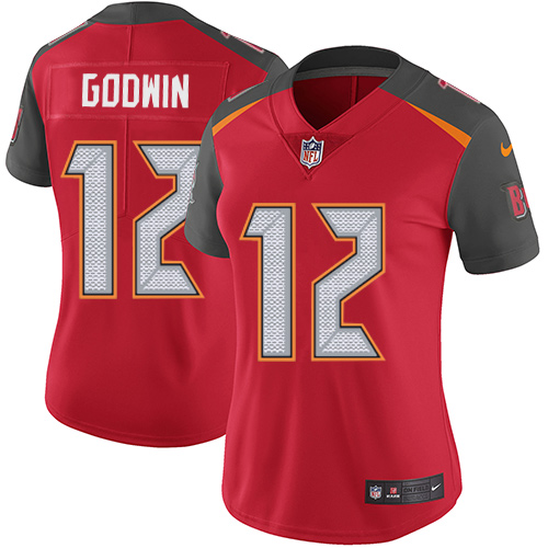 Women's Nike Tampa Bay Buccaneers #12 Chris Godwin Red Team Color Vapor Untouchable Limited Player NFL Jersey