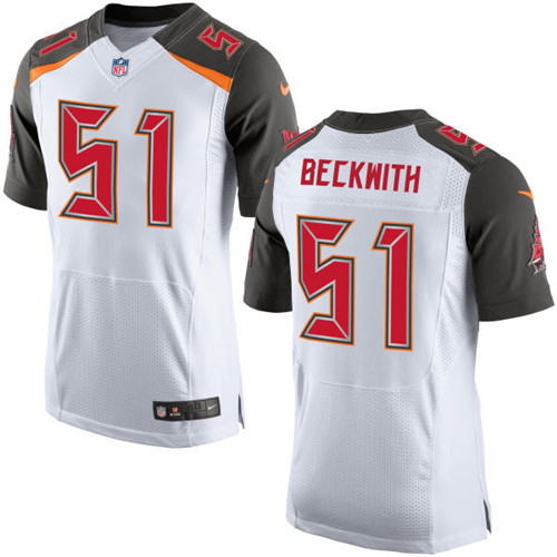 Men's Nike Tampa Bay Buccaneers #51 Kendell Beckwith Elite White NFL Jersey