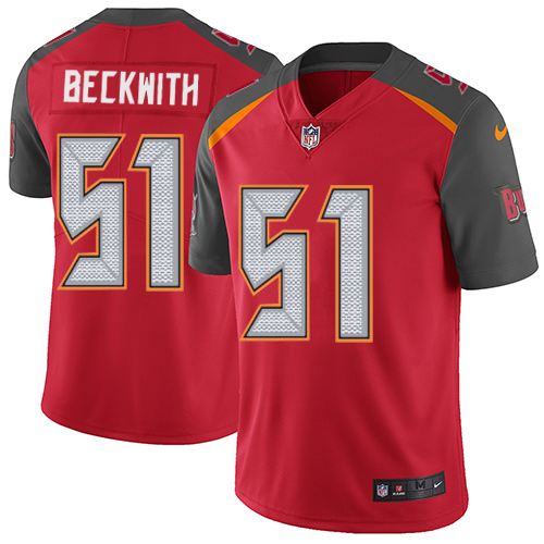 Youth Nike Tampa Bay Buccaneers #51 Kendell Beckwith Red Team Color Vapor Untouchable Elite Player NFL Jersey