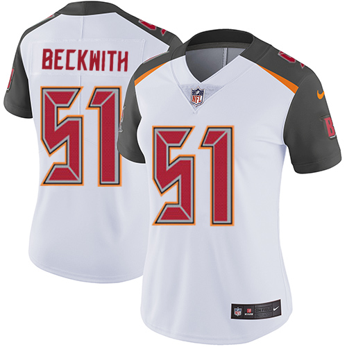 Women's Nike Tampa Bay Buccaneers #51 Kendell Beckwith White Vapor Untouchable Limited Player NFL Jersey