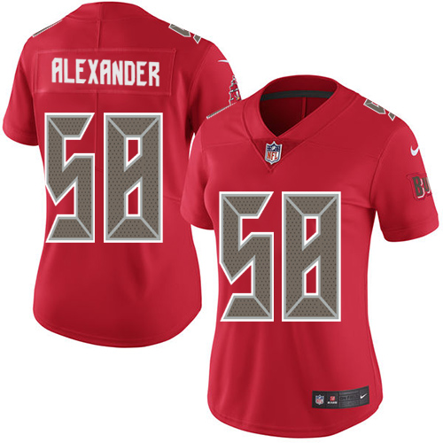 Women's Nike Tampa Bay Buccaneers #58 Kwon Alexander Limited Red Rush Vapor Untouchable NFL Jersey