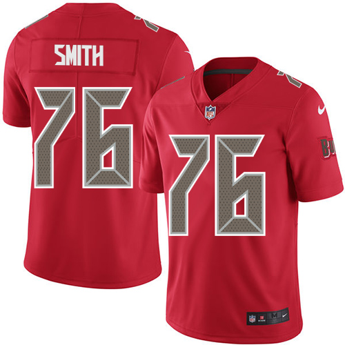 Youth Nike Tampa Bay Buccaneers #76 Donovan Smith Limited Red Rush Vapor Untouchable NFL Jersey