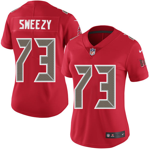 Women's Nike Tampa Bay Buccaneers #73 J. R. Sweezy Limited Red Rush Vapor Untouchable NFL Jersey