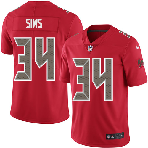Men's Nike Tampa Bay Buccaneers #34 Charles Sims Limited Red Rush Vapor Untouchable NFL Jersey