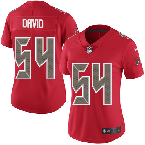 Women's Nike Tampa Bay Buccaneers #54 Lavonte David Limited Red Rush Vapor Untouchable NFL Jersey