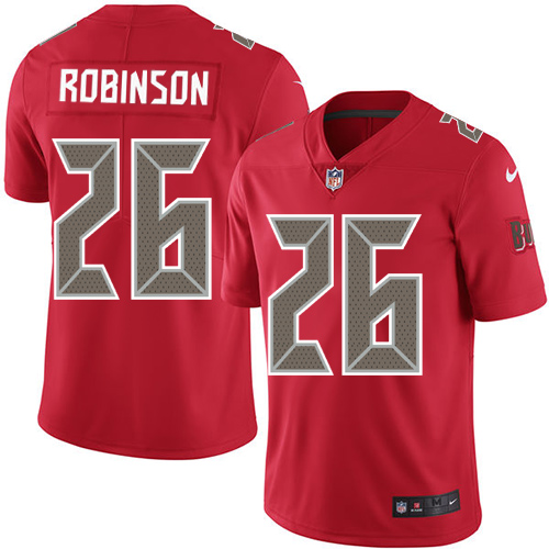 Men's Nike Tampa Bay Buccaneers #26 Josh Robinson Elite Red Rush Vapor Untouchable NFL Jersey