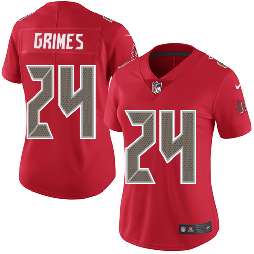 Women's Nike Tampa Bay Buccaneers #24 Brent Grimes Limited Red Rush Vapor Untouchable NFL Jersey