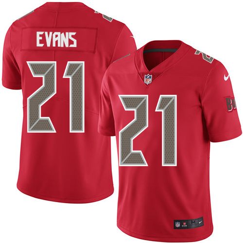 Men's Nike Tampa Bay Buccaneers #21 Justin Evans Limited Red Rush Vapor Untouchable NFL Jersey