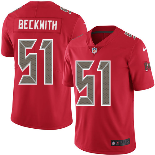 Men's Nike Tampa Bay Buccaneers #51 Kendell Beckwith Limited Red Rush Vapor Untouchable NFL Jersey