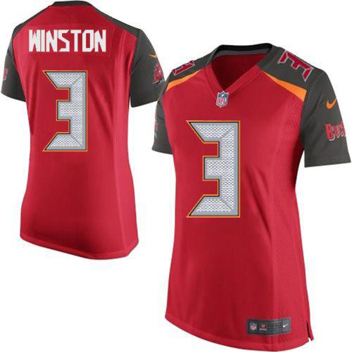 Women's Nike Tampa Bay Buccaneers #3 Jameis Winston Game Red Team Color NFL Jersey