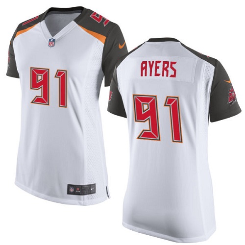 Women's Nike Tampa Bay Buccaneers #91 Robert Ayers Game White NFL Jersey