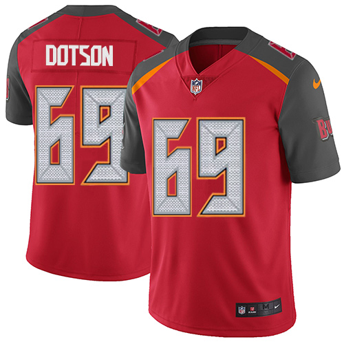 Men's Nike Tampa Bay Buccaneers #69 Demar Dotson Red Team Color Vapor Untouchable Limited Player NFL Jersey