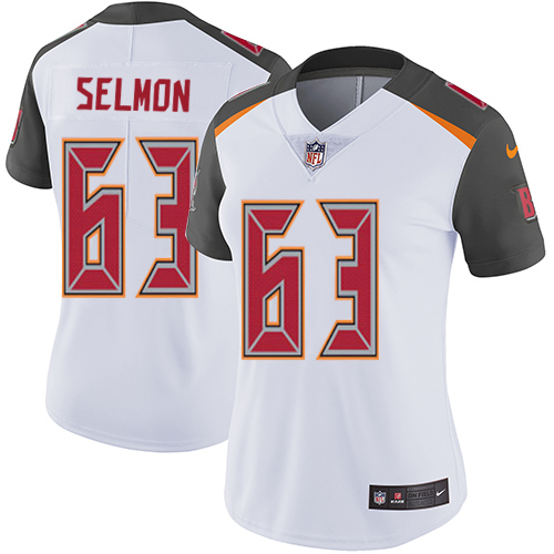 Women's Nike Tampa Bay Buccaneers #63 Lee Roy Selmon White Vapor Untouchable Limited Player NFL Jersey