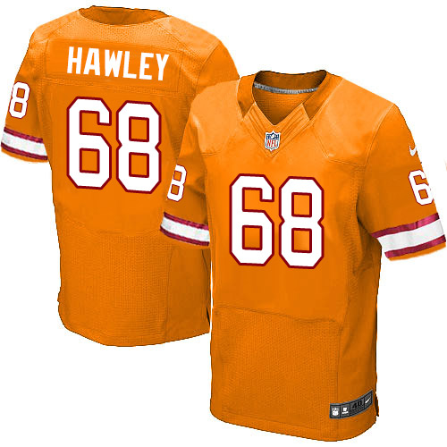 Men's Nike Tampa Bay Buccaneers #68 Joe Hawley Elite Orange Glaze Alternate NFL Jersey