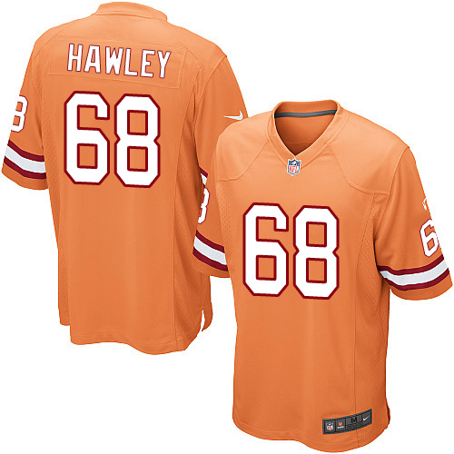 Men's Nike Tampa Bay Buccaneers #68 Joe Hawley Game Orange Glaze Alternate NFL Jersey