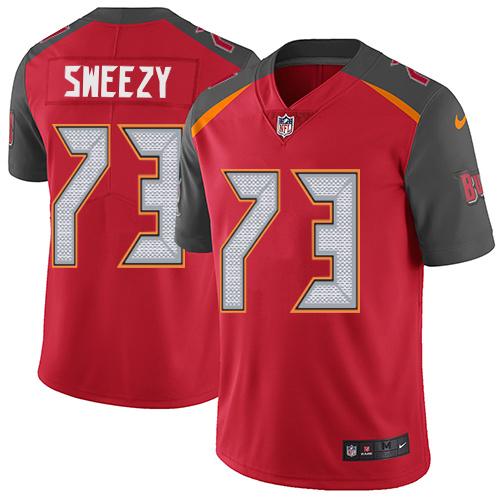 Men's Nike Tampa Bay Buccaneers #73 J. R. Sweezy Red Team Color Vapor Untouchable Limited Player NFL Jersey