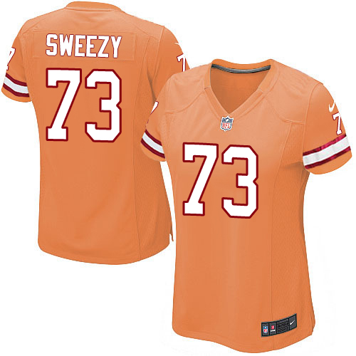 Women's Nike Tampa Bay Buccaneers #73 J. R. Sweezy Elite Orange Glaze Alternate NFL Jersey