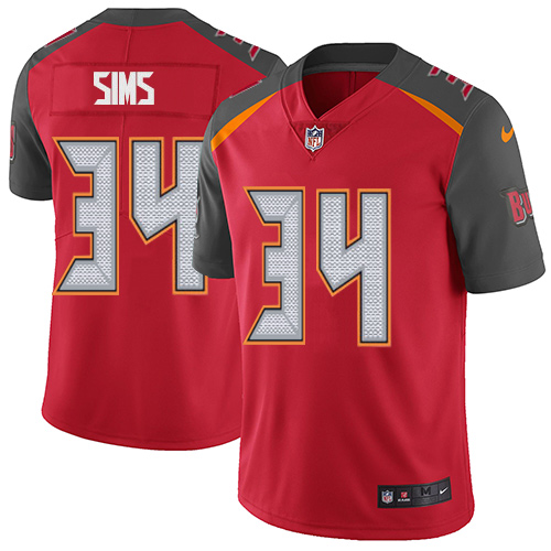Youth Nike Tampa Bay Buccaneers #34 Charles Sims Red Team Color Vapor Untouchable Elite Player NFL Jersey