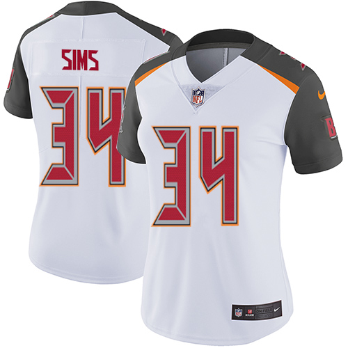 Women's Nike Tampa Bay Buccaneers #34 Charles Sims White Vapor Untouchable Elite Player NFL Jersey