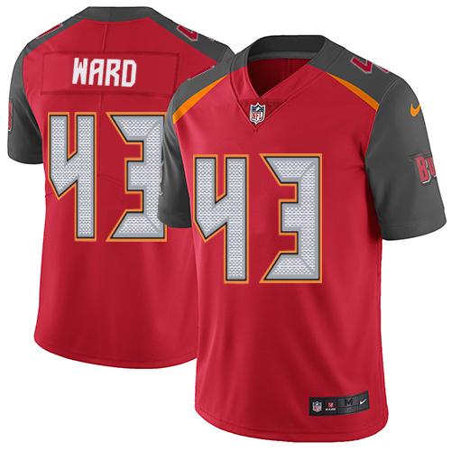 Men's Nike Tampa Bay Buccaneers #43 T.J. Ward Red Team Color Vapor Untouchable Limited Player NFL Jersey