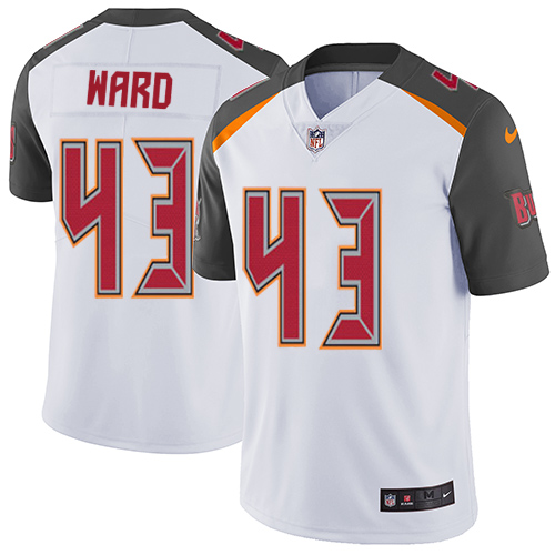 Men's Nike Tampa Bay Buccaneers #43 T.J. Ward White Vapor Untouchable Limited Player NFL Jersey