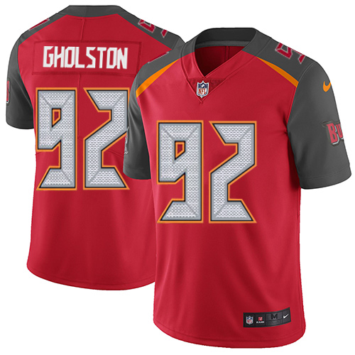 Men's Nike Tampa Bay Buccaneers #92 William Gholston Red Team Color Vapor Untouchable Limited Player NFL Jersey