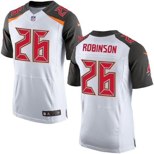 Men's Nike Tampa Bay Buccaneers #26 Josh Robinson Elite White NFL Jersey