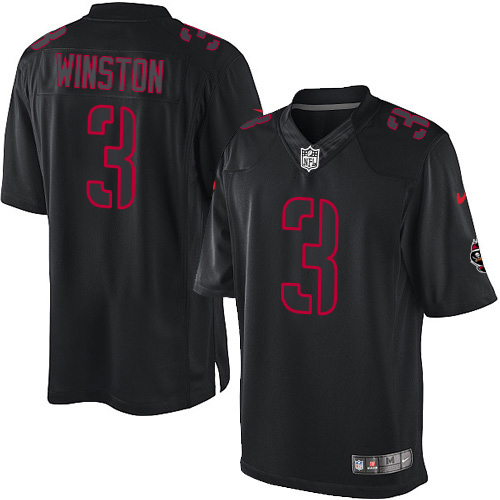 Men's Nike Tampa Bay Buccaneers #3 Jameis Winston Limited Black Impact NFL Jersey