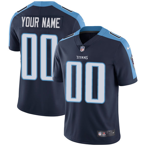 Men's Nike Tennessee Titans Customized Navy Blue Alternate Vapor Untouchable Custom Limited NFL Jersey