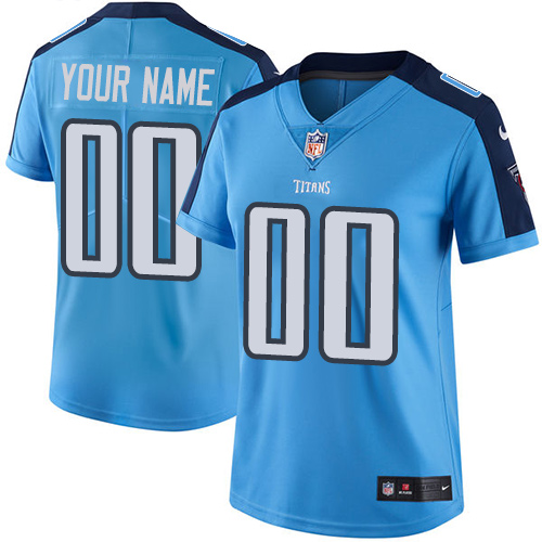 Women's Nike Tennessee Titans Customized Light Blue Team Color Vapor Untouchable Custom Limited NFL Jersey