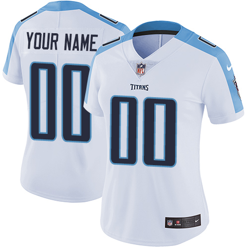 Women's Nike Tennessee Titans Customized White Vapor Untouchable Custom Limited NFL Jersey