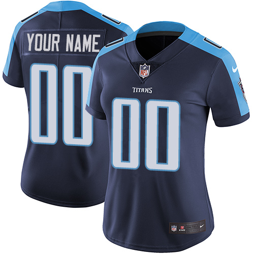 Women's Nike Tennessee Titans Customized Navy Blue Alternate Vapor Untouchable Custom Elite NFL Jersey
