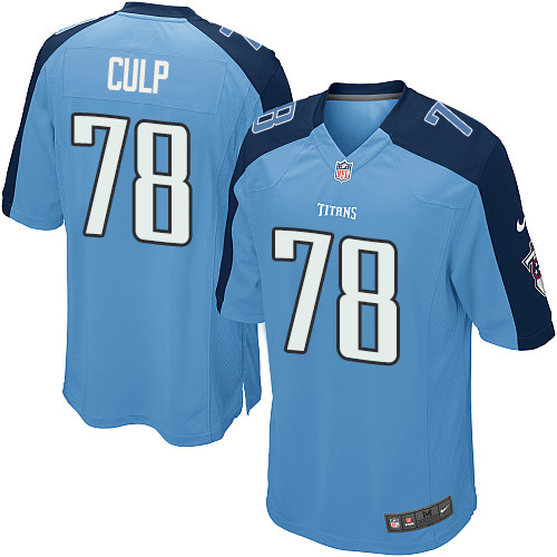 Men's Nike Tennessee Titans #78 Curley Culp Game Light Blue Team Color NFL Jersey