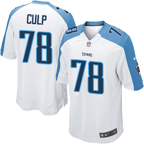 Men's Nike Tennessee Titans #78 Curley Culp Game White NFL Jersey