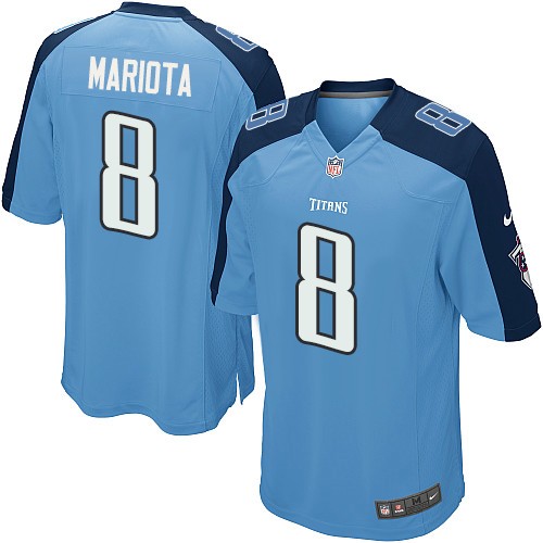 Men's Nike Tennessee Titans #8 Marcus Mariota Game Light Blue Team Color NFL Jersey