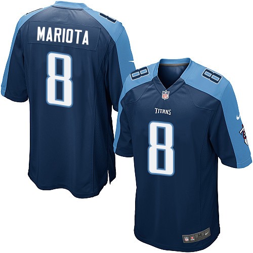 Men's Nike Tennessee Titans #8 Marcus Mariota Game Navy Blue Alternate NFL Jersey