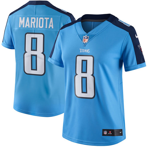 Women's Nike Tennessee Titans #8 Marcus Mariota Light Blue Team Color Vapor Untouchable Elite Player NFL Jersey