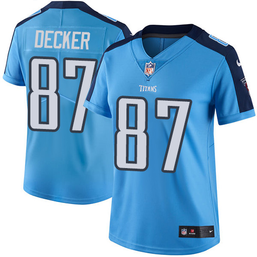 Women's Nike Tennessee Titans #87 Eric Decker Light Blue Team Color Vapor Untouchable Elite Player NFL Jersey