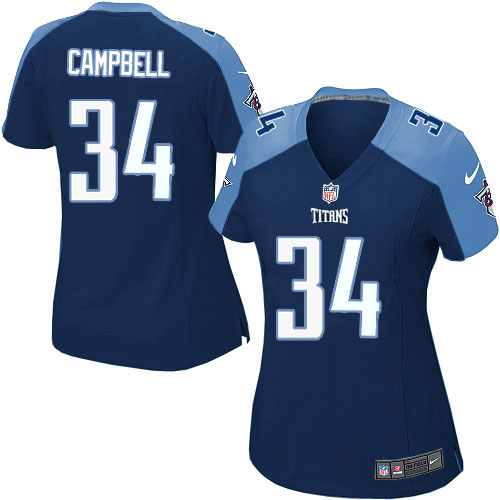 Women's Nike Tennessee Titans #34 Earl Campbell Game Navy Blue Alternate NFL Jersey