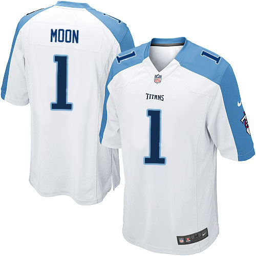 Men's Nike Tennessee Titans #1 Warren Moon Game White NFL Jersey