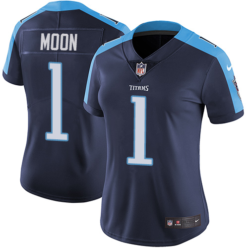 Women's Nike Tennessee Titans #1 Warren Moon Navy Blue Alternate Vapor Untouchable Elite Player NFL Jersey