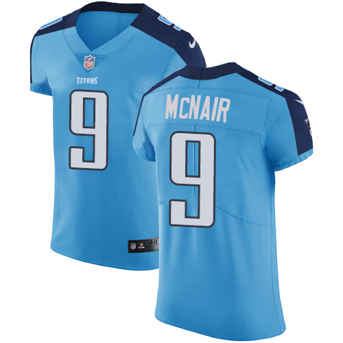 Men's Nike Tennessee Titans #9 Steve McNair Light Blue Team Color Vapor Untouchable Elite Player NFL Jersey