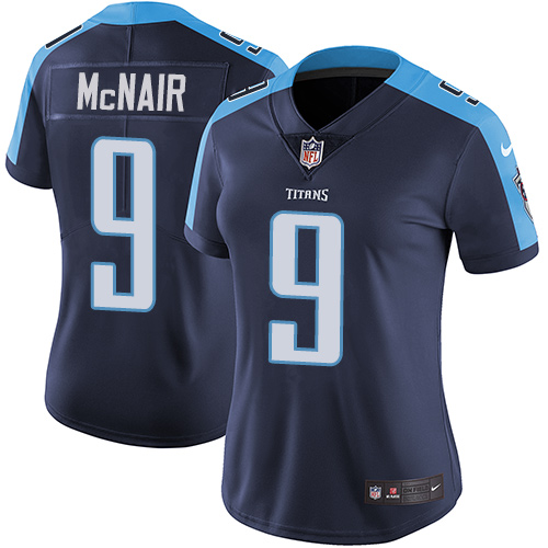 Women's Nike Tennessee Titans #9 Steve McNair Navy Blue Alternate Vapor Untouchable Limited Player NFL Jersey