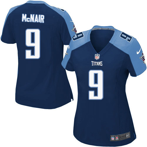 Women's Nike Tennessee Titans #9 Steve McNair Game Navy Blue Alternate NFL Jersey